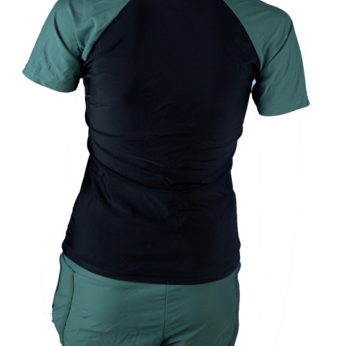 SWIM TOP shortleeve &amp; SHORTS - green-black 